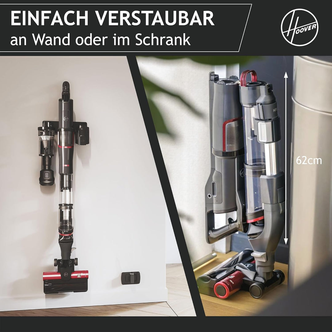 HOOVER HFX Akku Staubsauger mit LED-Licht, bis 120 m² saugen I Staubsauger kabellos mit CORNER GENIE