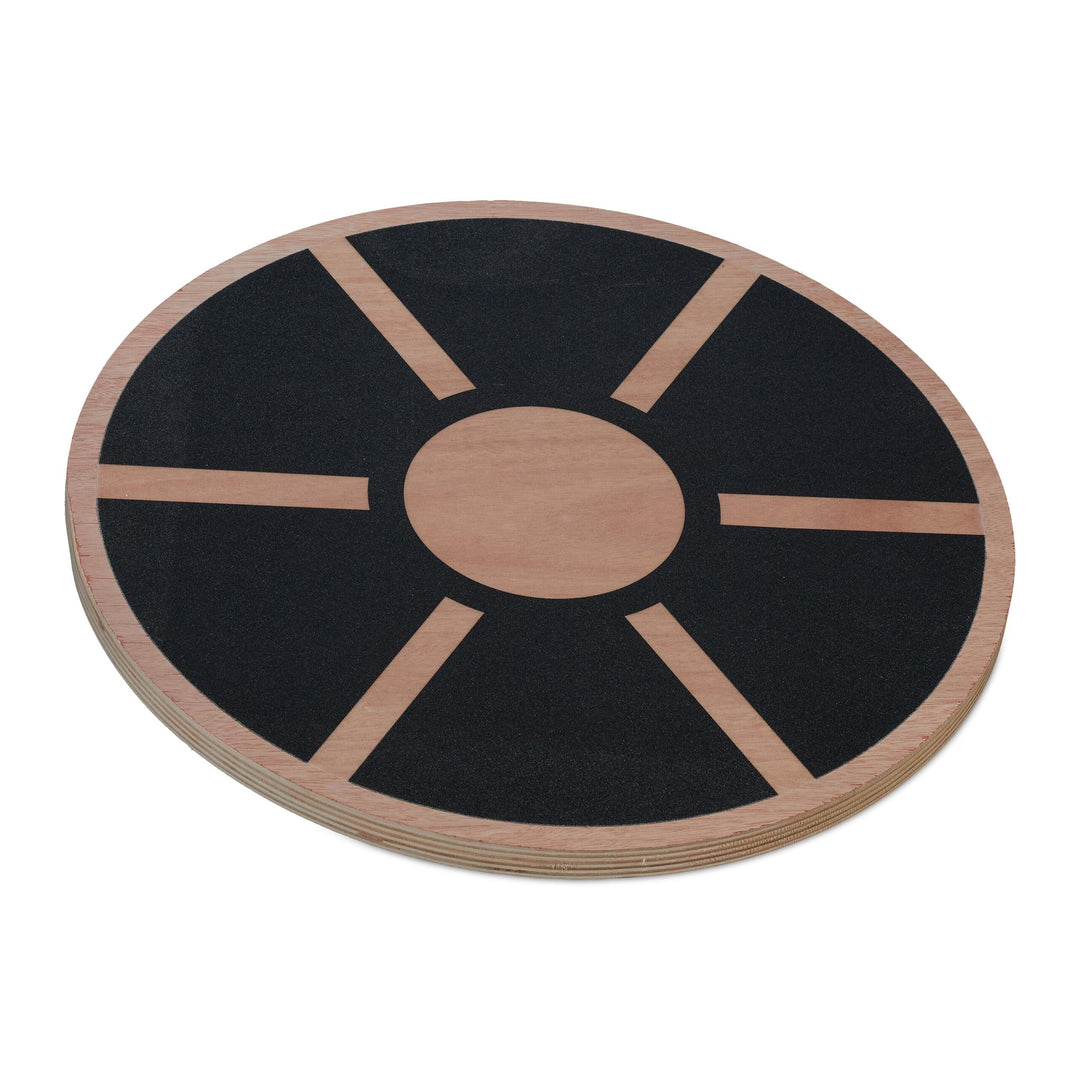 Relaxdays Wooden Balance Board 8 x 40 cm Natur/Schwarz, 8 x 40 cm Natur/Schwarz