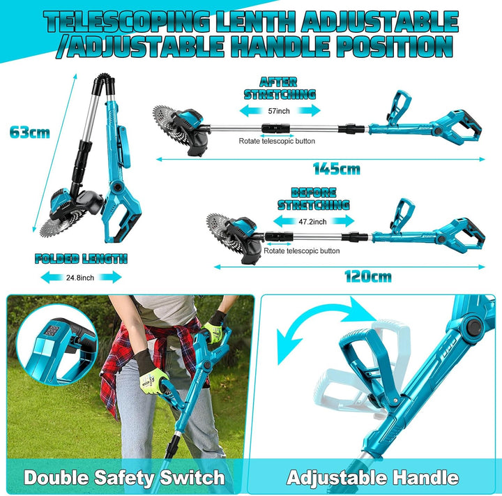 panthem Akku Rasentrimmer Rasenkantenschneider Freischneider für Makita 18V (ohne Akkus), 4 in 1 Unk