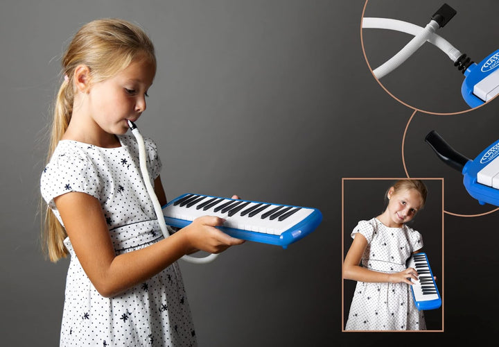 Classic Cantabile FML-32 BU Melodica - Blasharmonika mit 32 Tasten - Tonumfang: f - c³ - Booklet mit