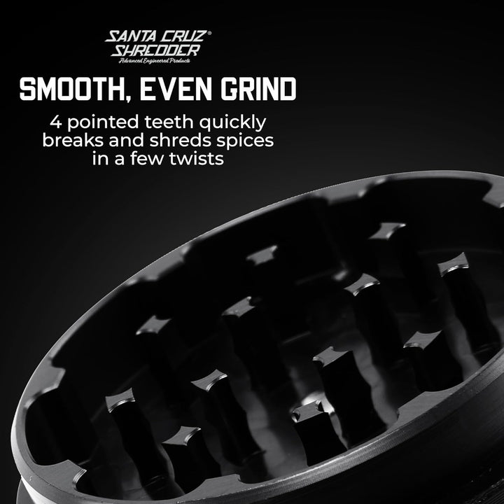 Santa Cruz Shredder Kräutermühle aus Metall, gerändelte Oberseite für stärkeren Halt, 3-teilig, gros