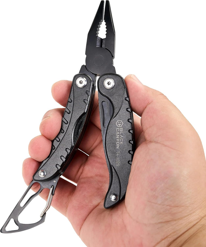Multitool Zange 10-in-1 Multifunktionswerkzeug, Edelstahl Camping Multitool mit Messer, Schraubendre
