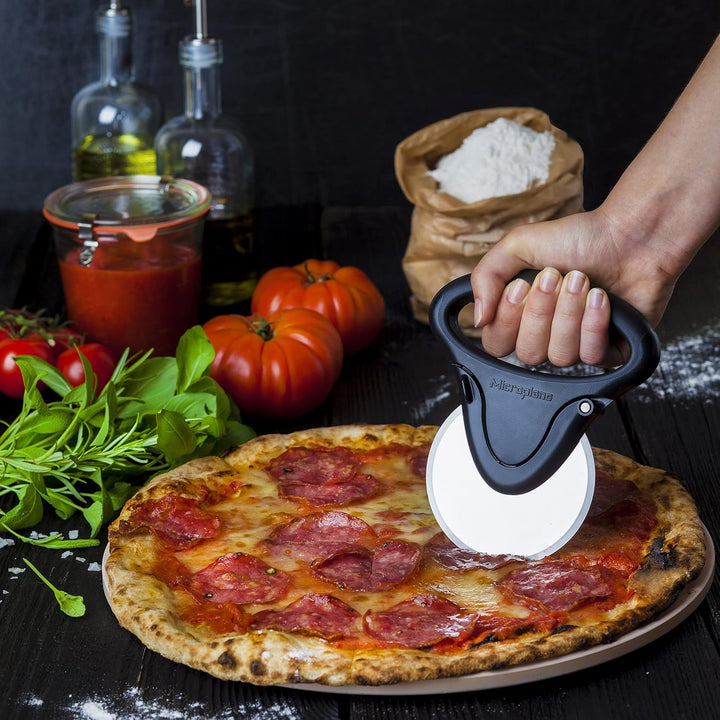 Microplane Pizza Schneider Rad Roller Edelstahl Schwarz Schwarz (Rad Roller), Schwarz (Rad Roller)