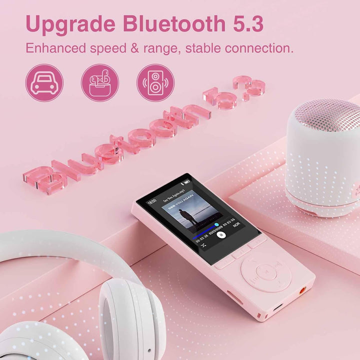 64GB MP3 Player with Bluetooth 5.3, Music Player with HiFi Sound for Sports Runners, 2.4" Screen MP3