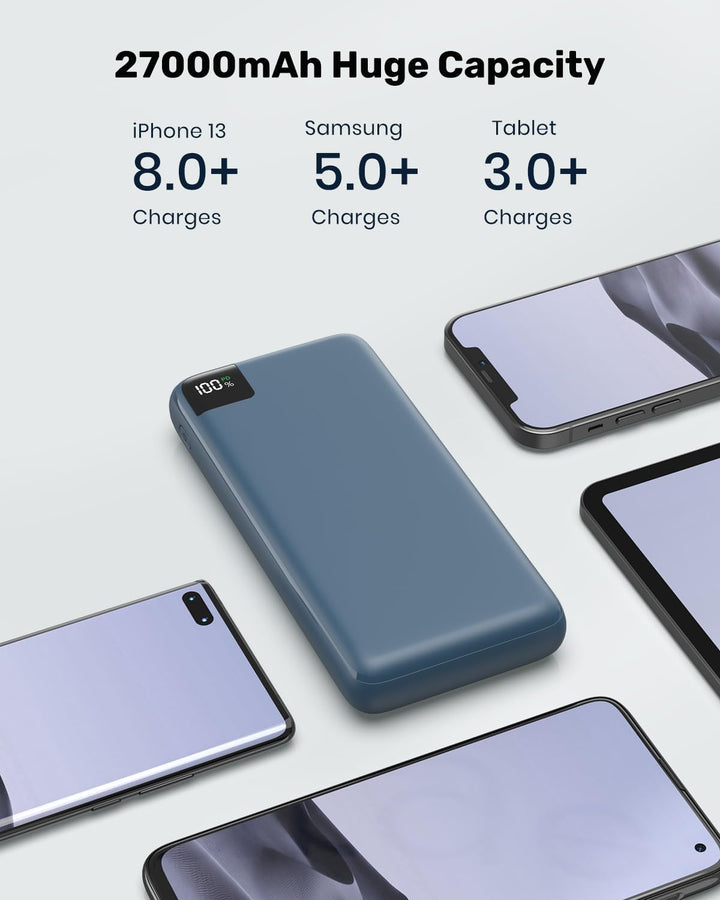 Power Bank 27000mAh Externer Akku - SOARAISE 22,5W Powerbank PD USB C Tragbares Ladegerät Akkupack m