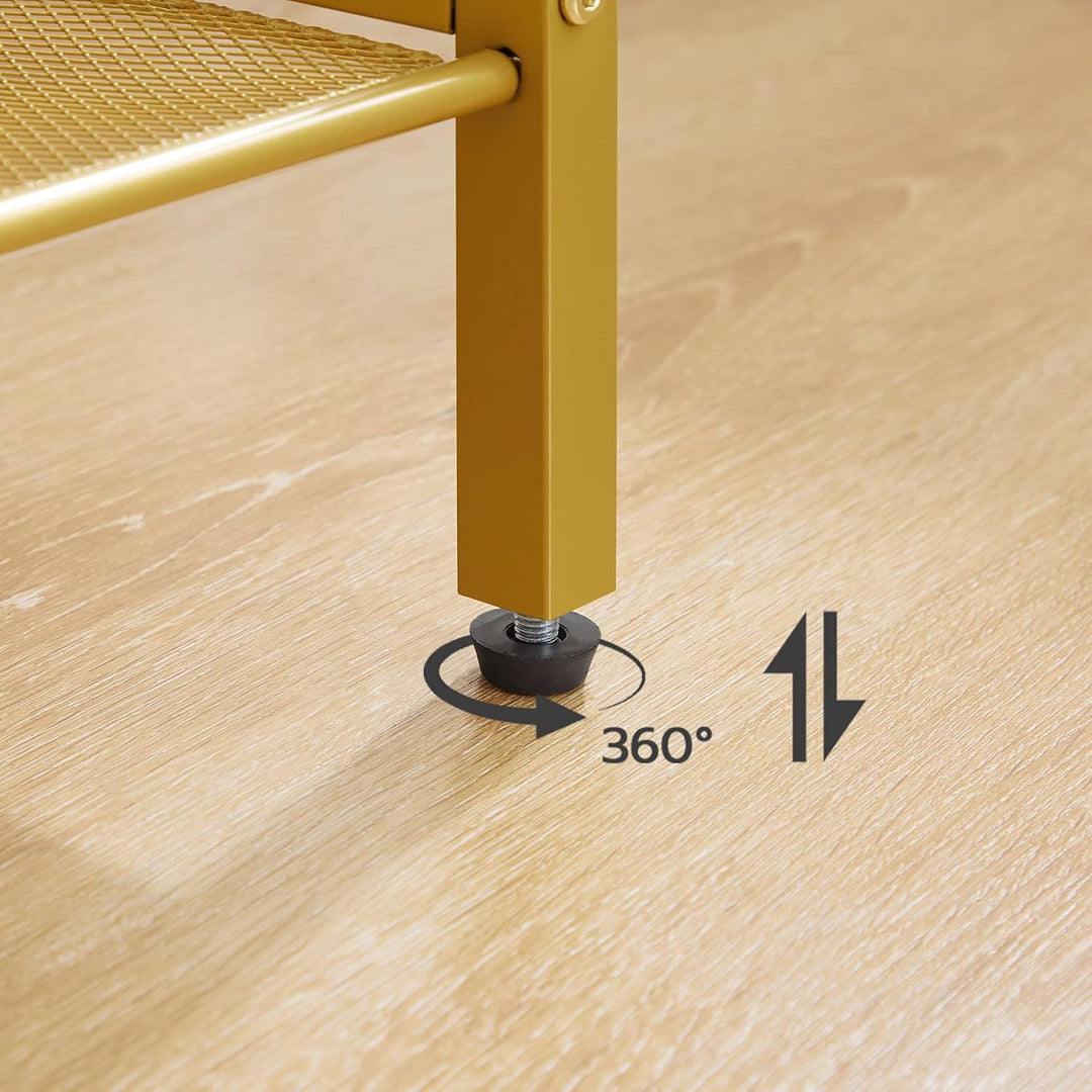 HOOBRO Beistelltisch, Telefontisch mit 2 verstellbaren Gitterablagen 38 x 28 x 74 cm, Sofatisch, Kaf