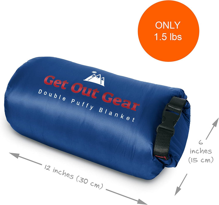Get Out Gear Double Puffy Campingdecke – Extra Puffy, Packbar, Leicht und Warm | Ideal für Outdoor,
