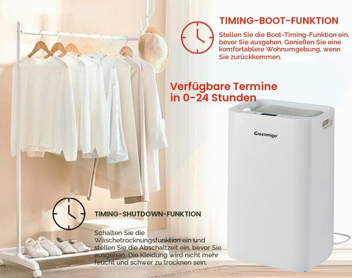 Greenmigo Luftentfeuchter 20L in 24h,Raumentfeuchter Entfeuchter mit HEPA & Aktivkohle 2in1 Vorfilte