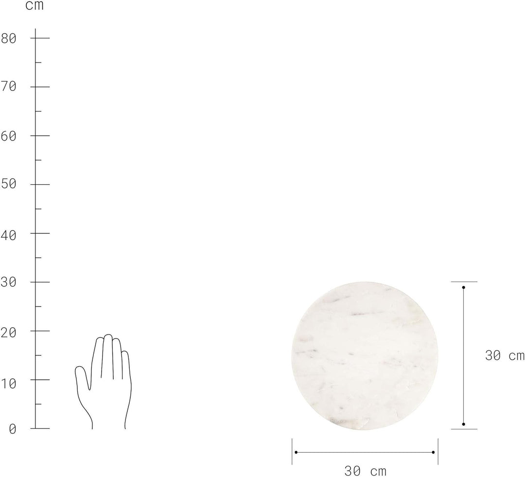 BUTLERS Marmorplatte rund 30cm -MARBLE- moderne Tischdeko & Unterteller | ideal als Servierbrett, Ke