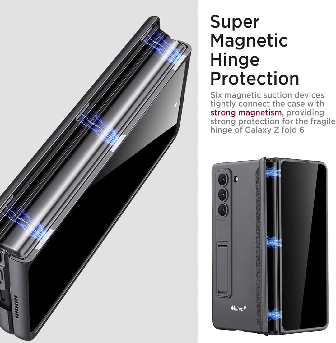Miimall Kompatibel mit Samsung Galaxy Z Fold 6 Hülle mit Displayschutz Anti-Peeping+Magnetischer Sch