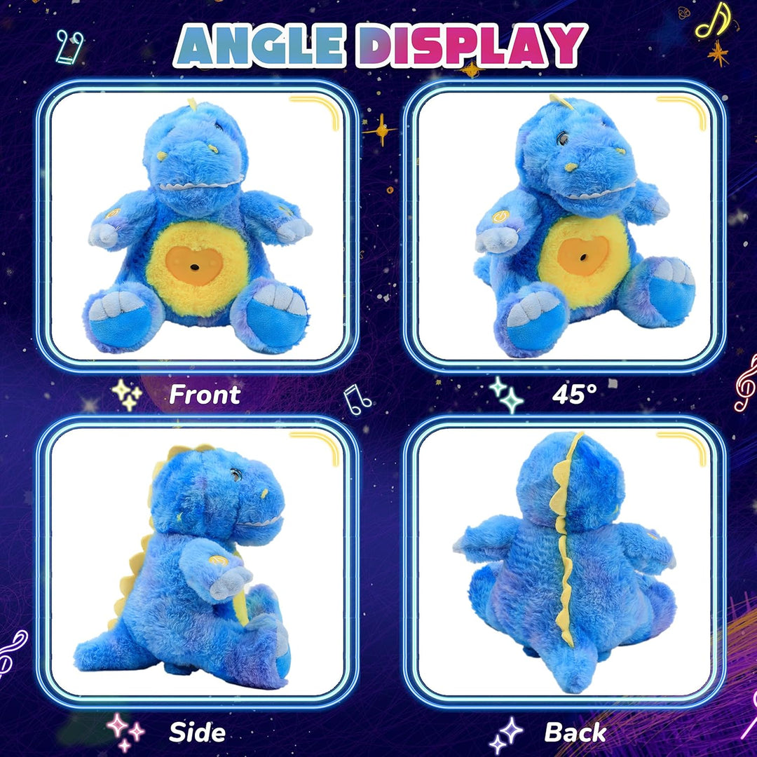 Cuteoy T-Rex Star Projector Dinosaurier Plüsch Nachtlicht Blau Stofftiere Musikalische Schnuller Spi