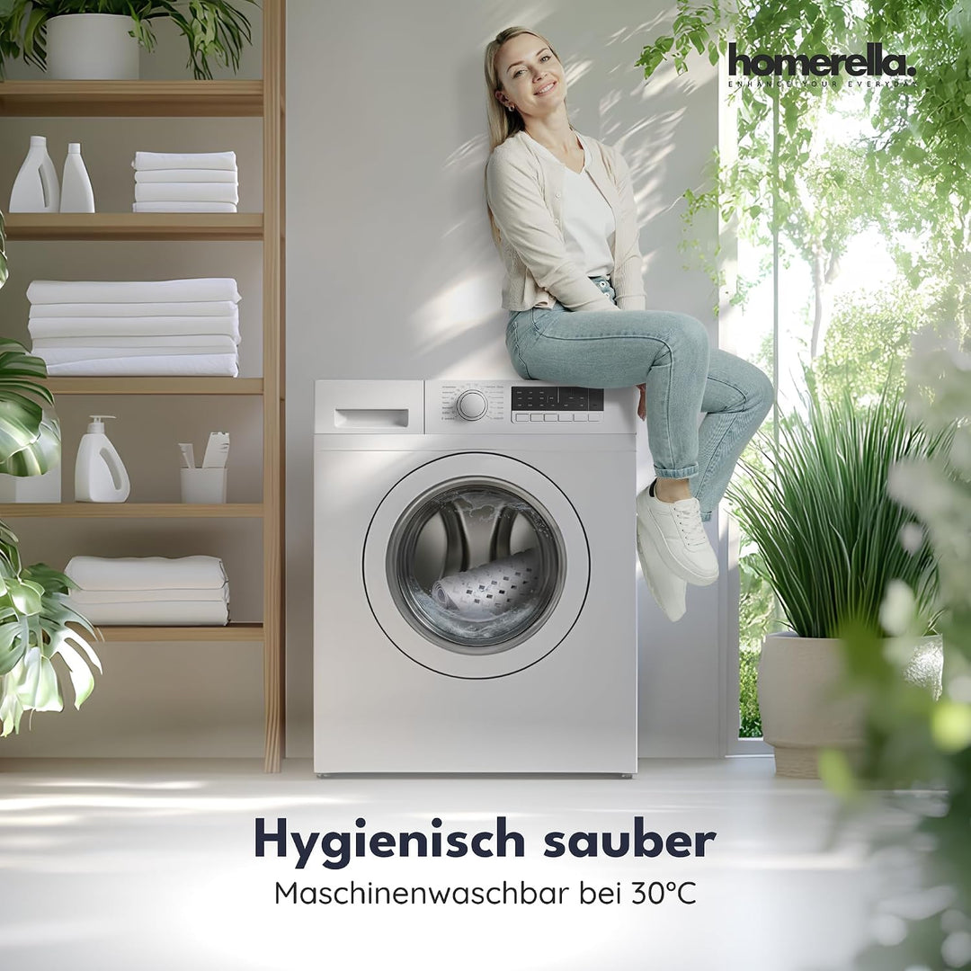 homerella® Badewannenmatte rutschfest 88x39cm, INKL. HAKEN, Rutschfeste Badematte BPA frei, Duschmat