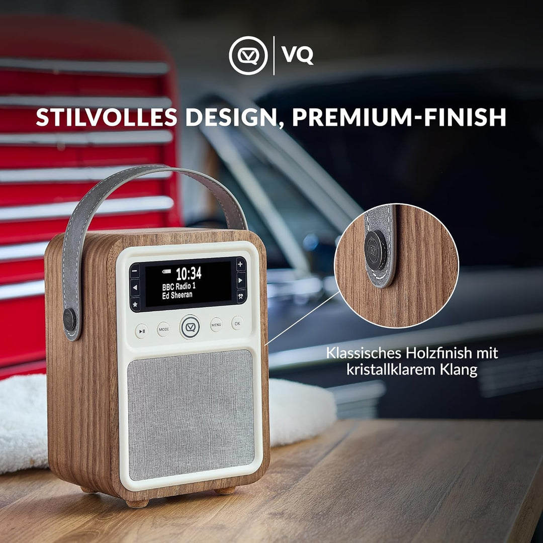 VQ VQ-MONTY-WT Monty Radio w/Bluetooth Wahlnuss