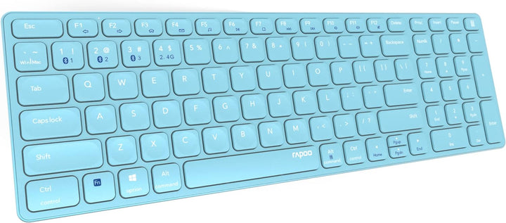 Rapoo E9700M kabellose Tastatur Wireless Keyboard wiederaufladbarer Akku flaches Aluminium Design DE