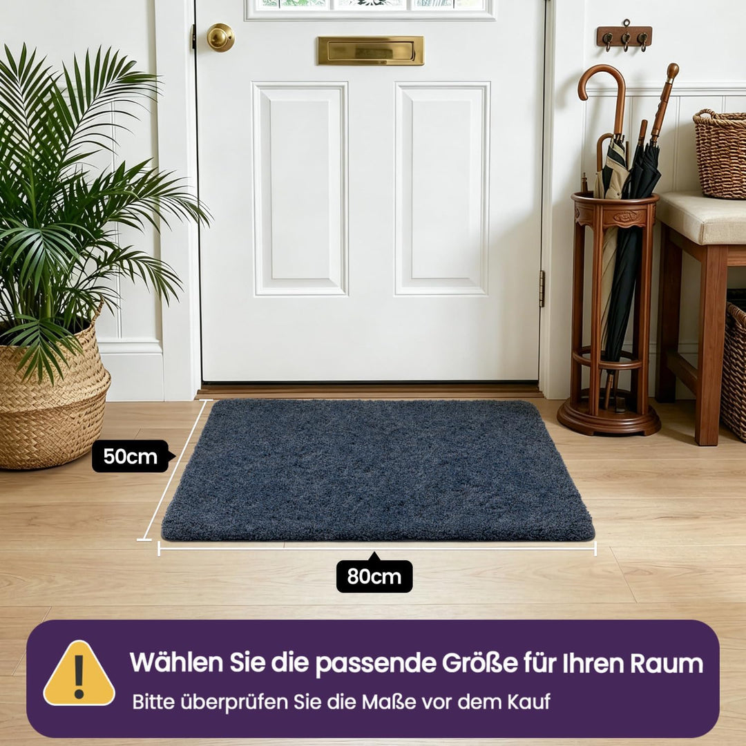 DEXI Fussmatte Innen 50 x 80 cm, rutschfeste Schmutzfangmatte, Maschinenwaschbare Fussmatte, Saugsta