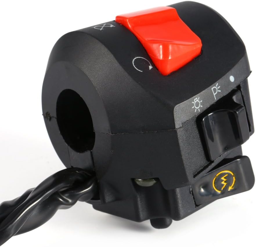 Qiilu 2x Universal 7/8 '' Motorrad Lenker Schalter, Wasserdichte Motorrad Scheinwerfer Blinker Horn