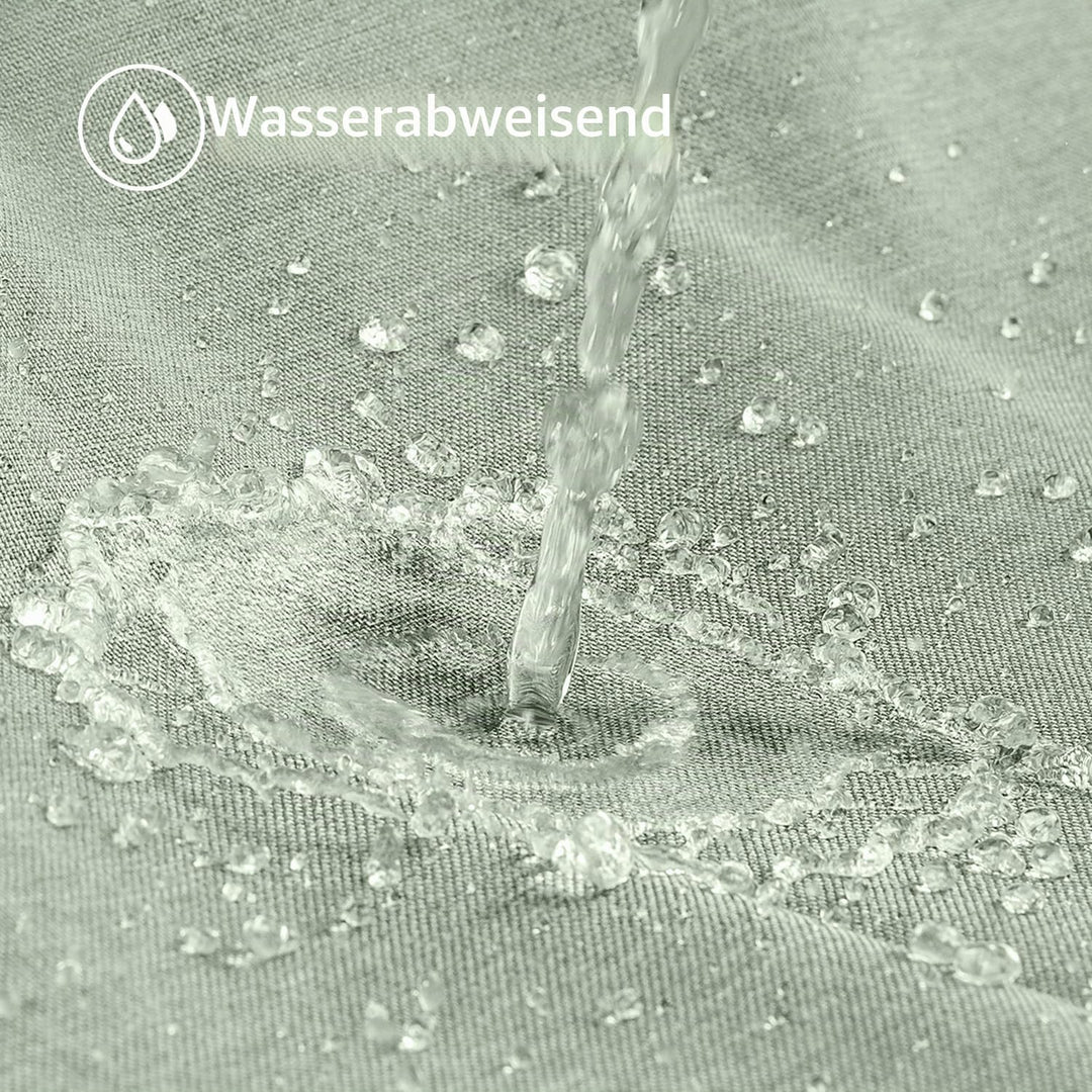 VANZAVANZU Duschvorhang Leinen mit Metall Duschvorhangringe Stoff Textil Badewannenvorhang Anti Schi