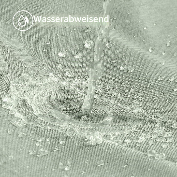 VANZAVANZU Duschvorhang Leinen mit Metall Duschvorhangringe Stoff Textil Badewannenvorhang Anti Schi