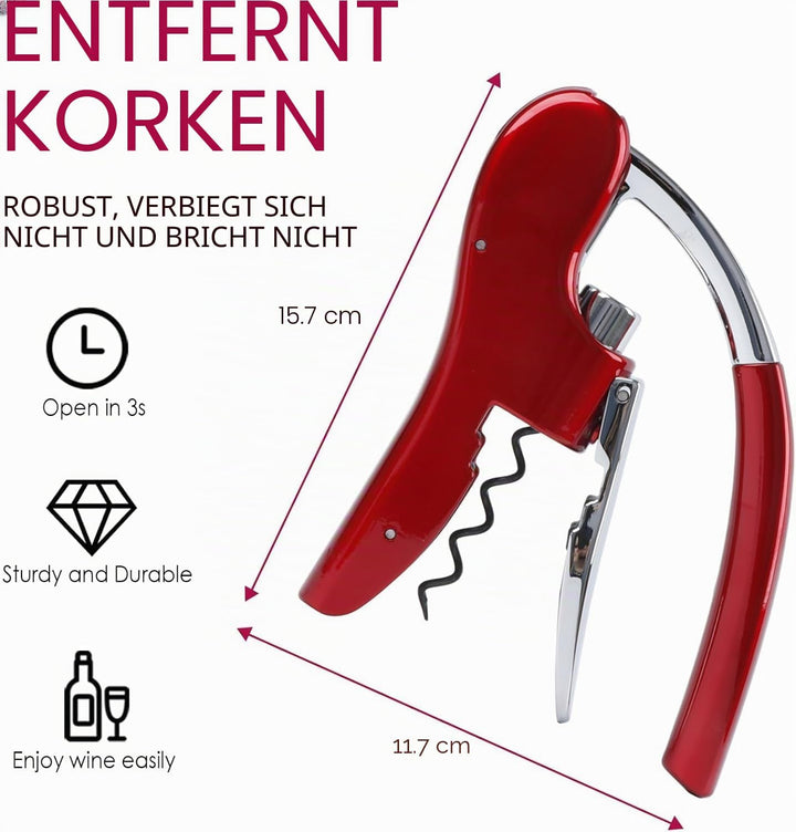 Best Utensils Profi-Flaschenöffner, Zinklegierung, mit Hebel, Korkenzieher, mit Folienschneider, Kel