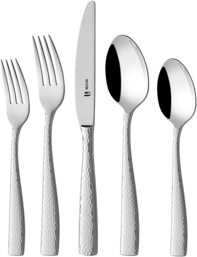 Sola Aura Besteck Set - 6 Personen Essbesteck - 50 Teilig, 18/10 Rostfreiem Stahl - Robustes & Elega