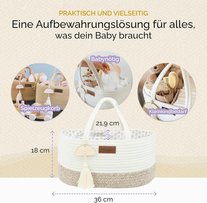 Yunioo Baby Wickel Organizer für Wickelutensilien und Wickeltisch zubehör, Wickeltisch Organizer, Wi