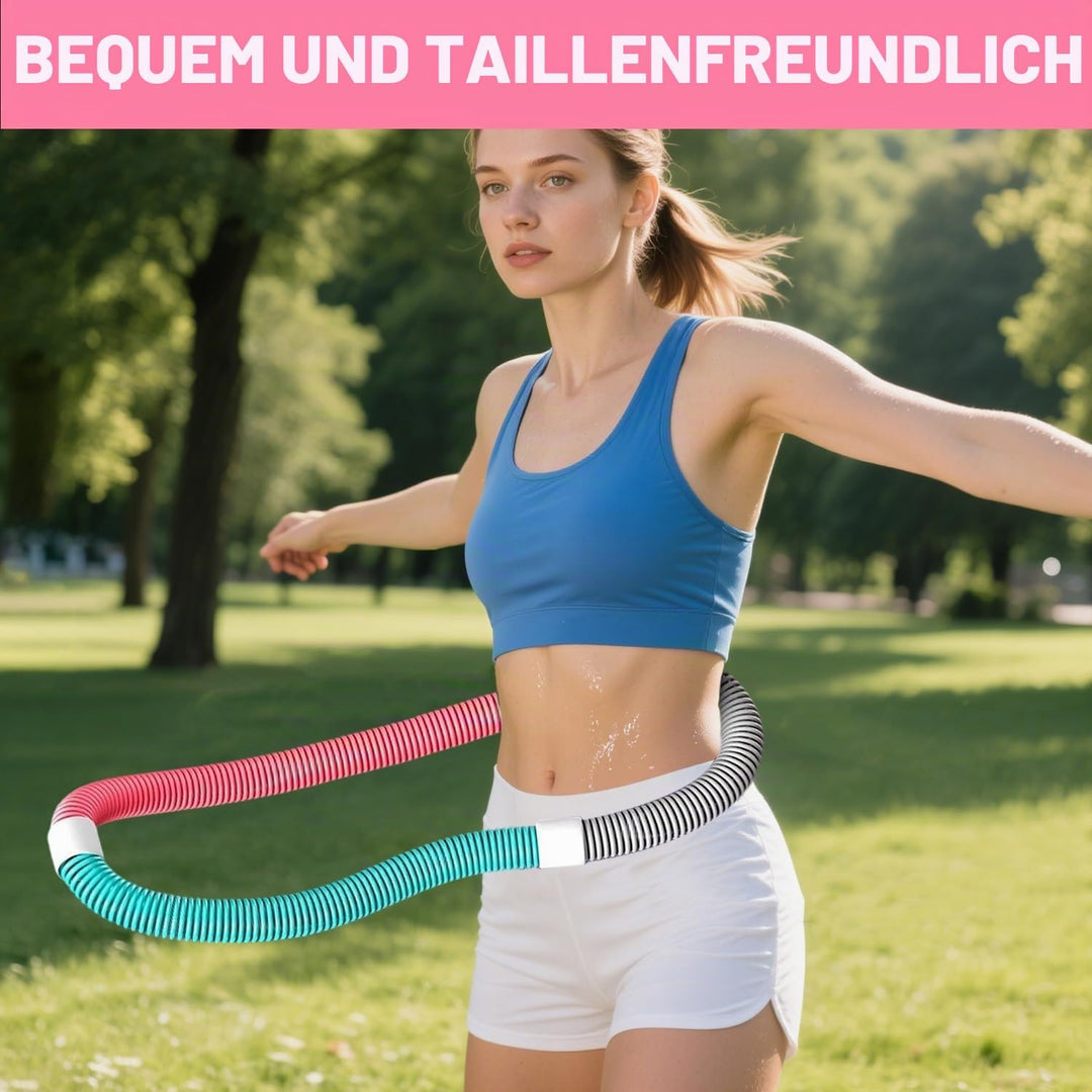 Weicher Hula Hoop Reifen für Erwachsene - 1.4kg, faltbar, gewichteter Fitness Hoop für Bauch &amp; Taill