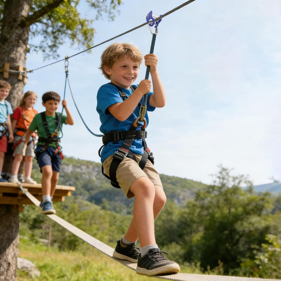 für, schnell aufzubauen, robuster Trolley-Seilschieber – Slack-Line-Reissverschluss – für Outdoor-Sp