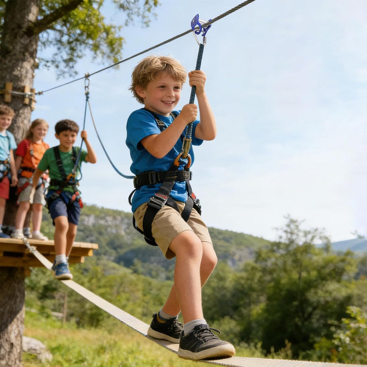 für, schnell aufzubauen, robuster Trolley-Seilschieber – Slack-Line-Reissverschluss – für Outdoor-Sp