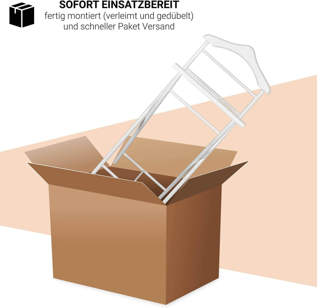 Herrendiener Kleiderbutler Kleiderständer Stummer Diener aus Holz klappbar und leicht (Weiss) 1 Stüc