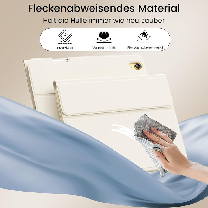 Hülle mit Tastatur für iPad 11/10 Generation mit Stifthalter, Magnetisch Abnehmbare Kabellose Blueto