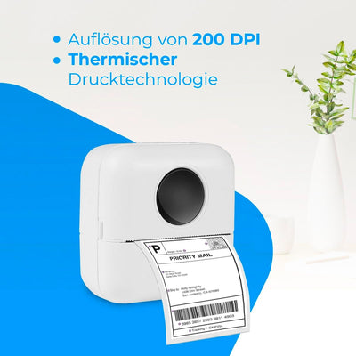 NK Tragbarer Fotodrucker – kabelloser Mini-Thermodrucker für Mobilgeräte, inklusive Papierrolle und