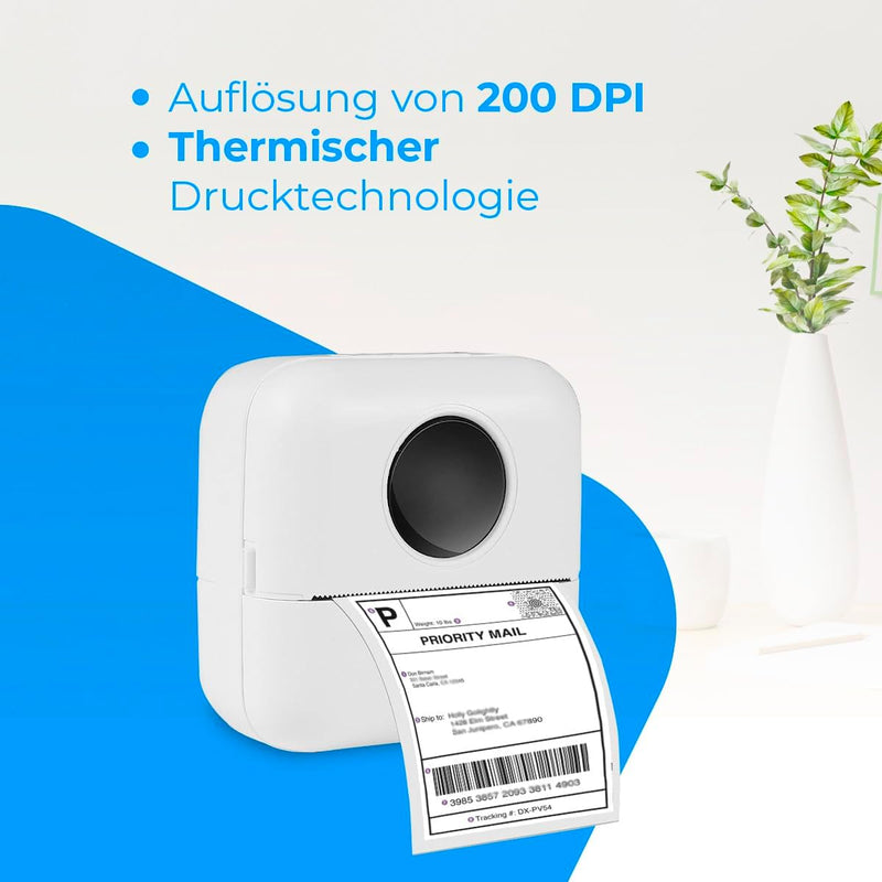 NK Tragbarer Fotodrucker – kabelloser Mini-Thermodrucker für Mobilgeräte, inklusive Papierrolle und