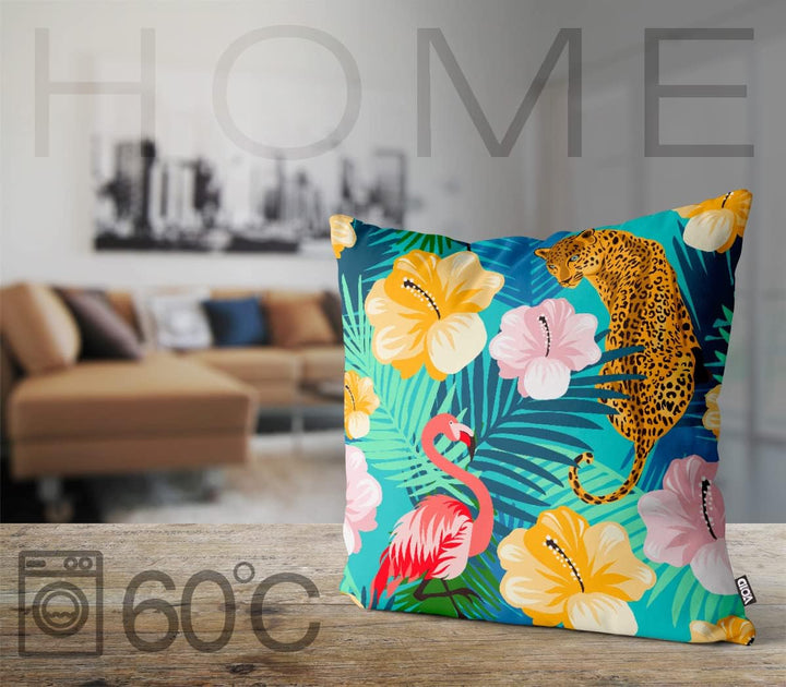 VOID Flamingo Leopard Hibiskus Kissenbezug Kissenhülle Sofakissen Kissen Deko Outdoor-Kissen Dekokis