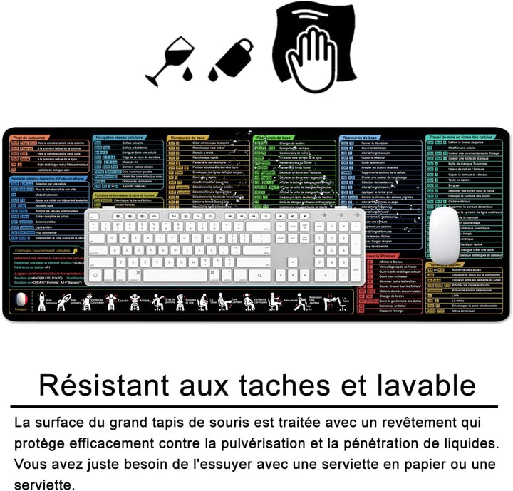 Excel Mauspad Französisch Schreibtischunterlage Gaming Mauspad Gross XL Desk Pad Bürozubehör Desk Ma