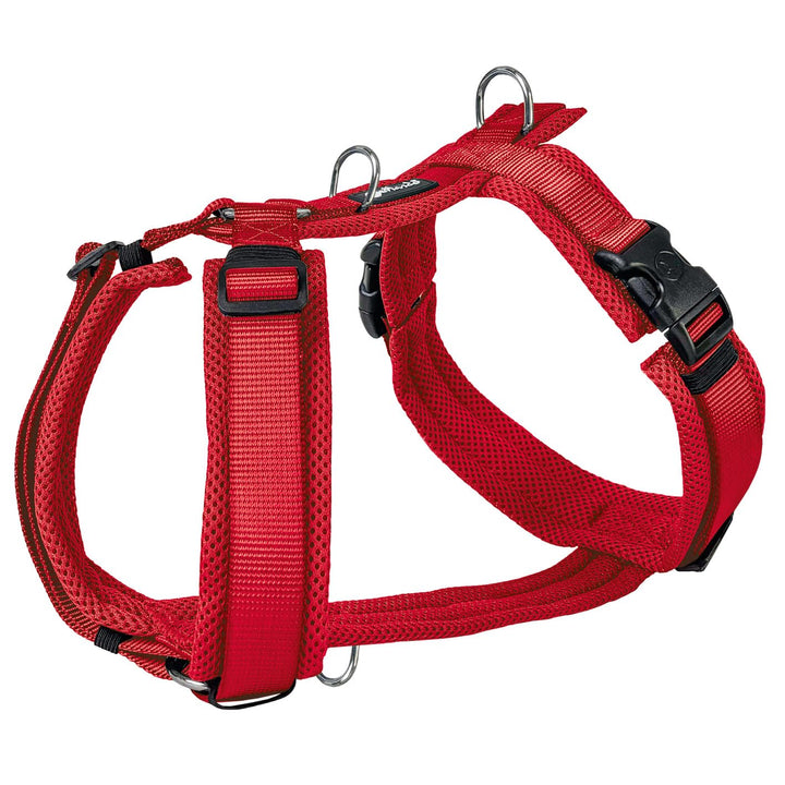 Petlando Hundegeschirr mittelgrosse Hunde, Y-Comfort mit atmungsaktivem Mesh, leicht & robust, Rot M
