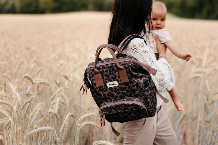 BÉABA, Wellington Wickelrucksack, viel Stauraum, Leopard