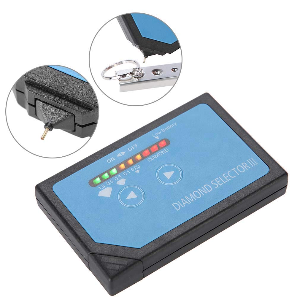 Diamant-Tester, praktisches tragbares Schmucktestwerkzeug Diamond Selector III mit LED-Anzeige für A
