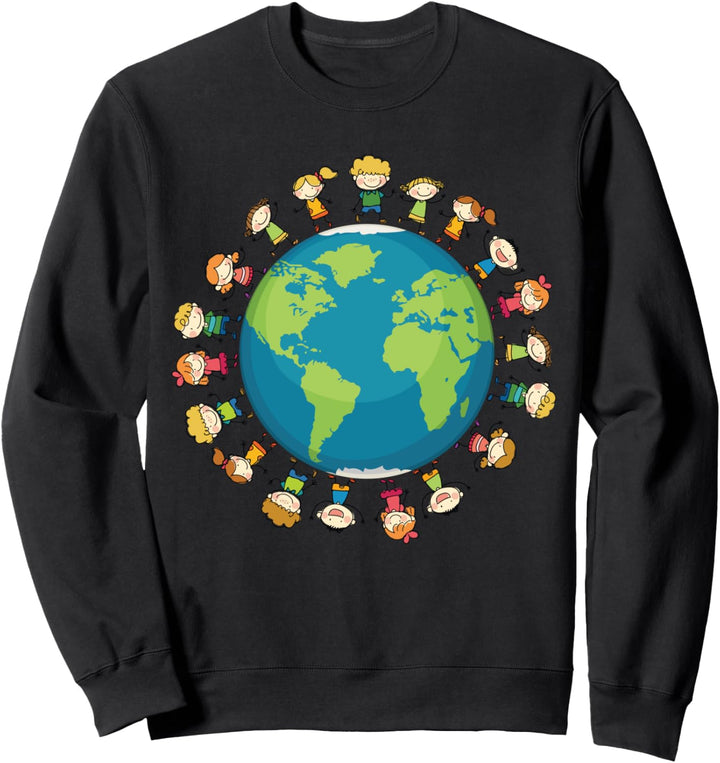 Kinder rund um die Welt und Erde Klimawandel Sweatshirt