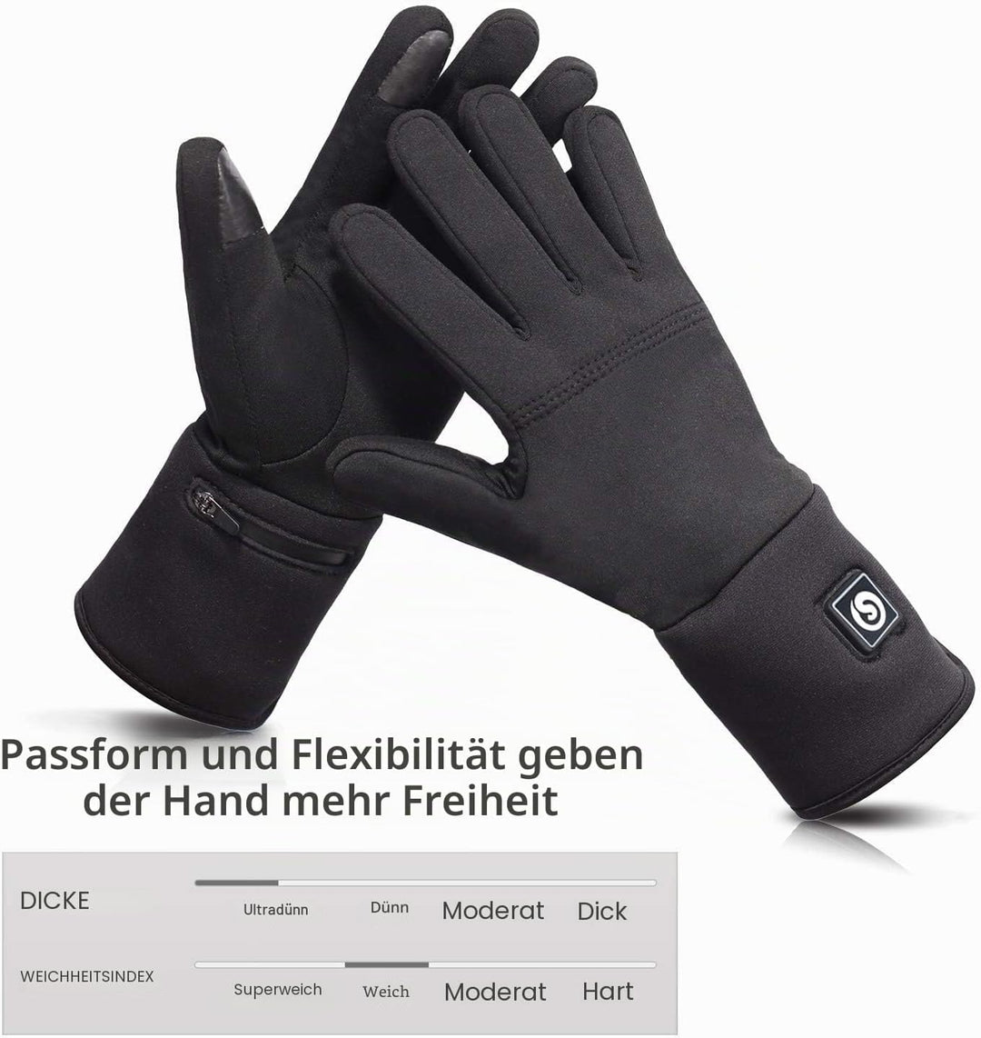 elektrische beheizte Handschuhe für Herren Damen，wiederaufladbar beheizbare Winter Handschuhe für Ou