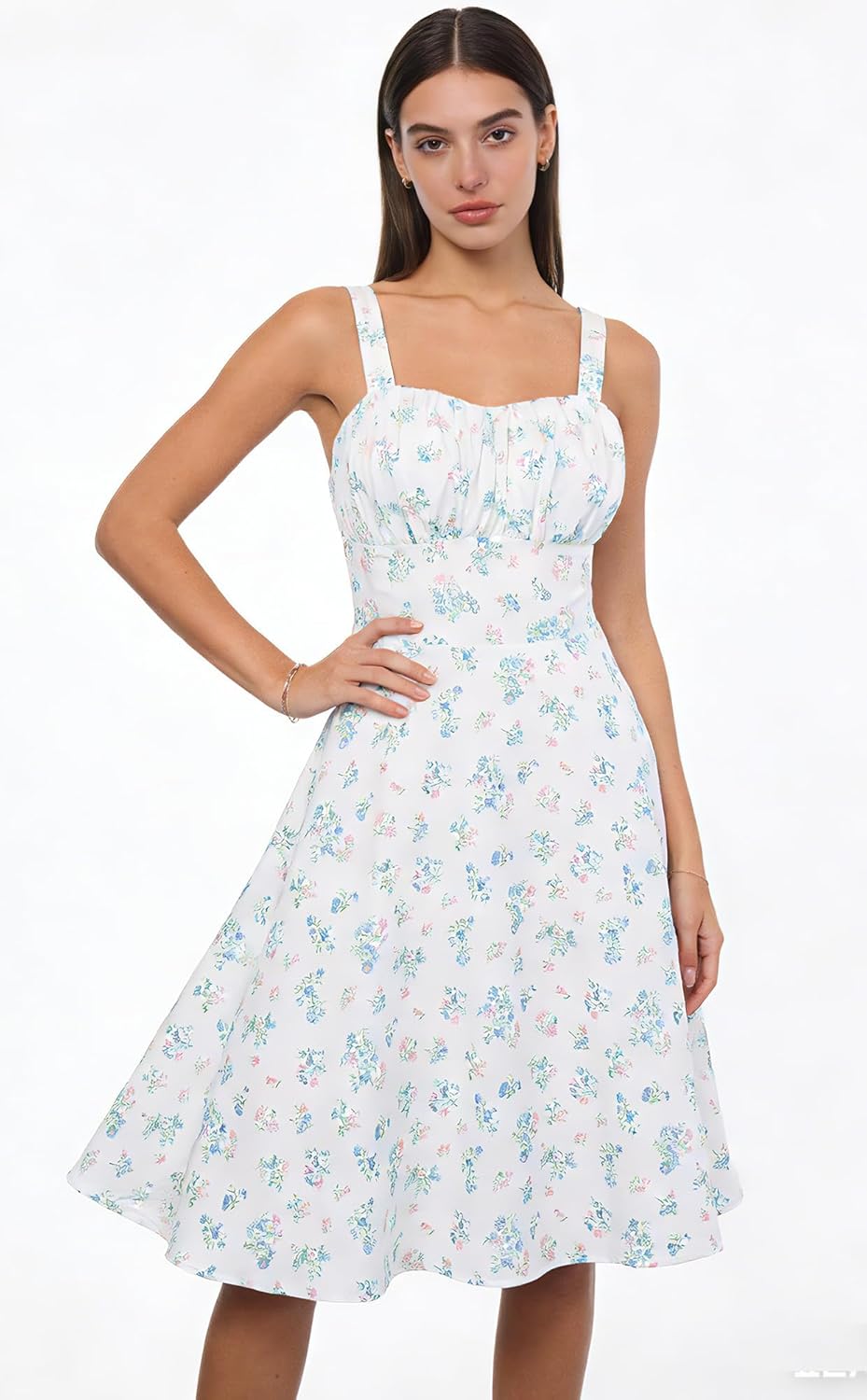 Belle Poque Damen Kleider Casual Cocktailkleid Sommerkleid Elegant Spaghetti Freizeitkleid A-Line La