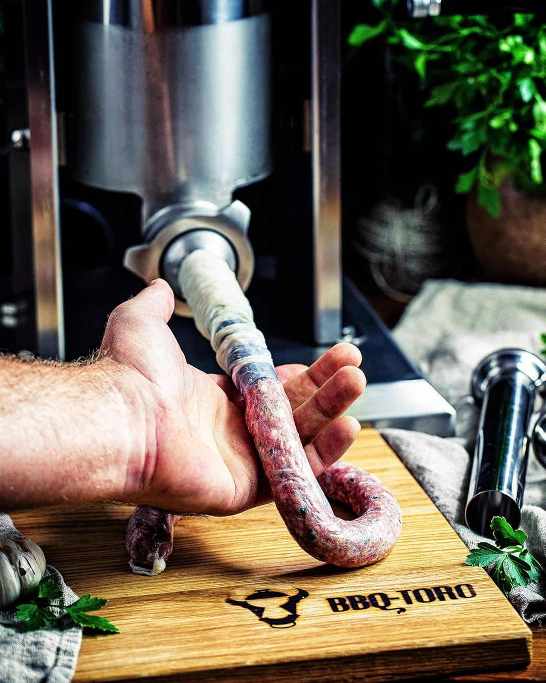 Zelsius Profi Wurstfüllmaschine aus Edelstahl (5 Liter, Schwarz) + vier verschiedene Füllrohre, Wurs