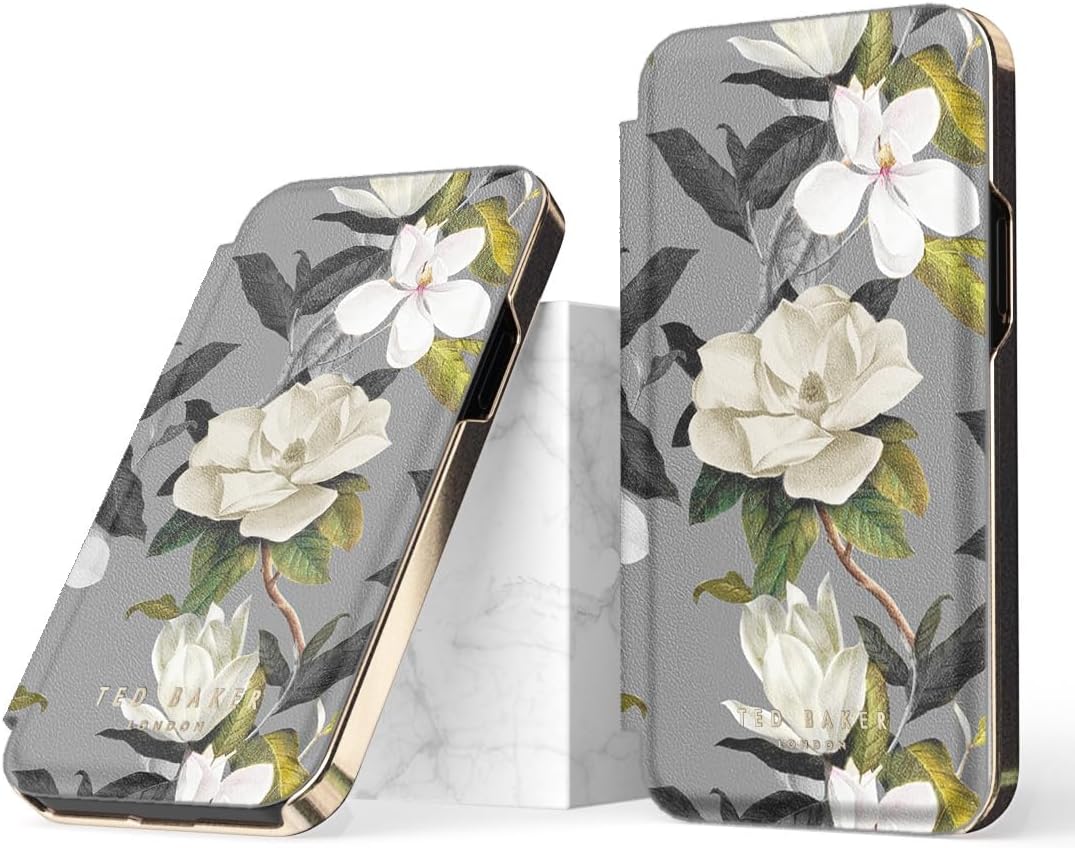 Ted Baker Opal Spiegel-Folio-Schutzhülle für iPhone 14 Pro, Grau, iPhone 14 Pro