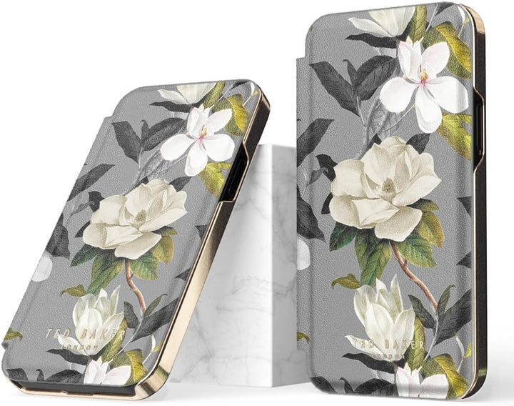 Ted Baker Opal Spiegel-Folio-Schutzhülle für iPhone 14 Pro, Grau, iPhone 14 Pro