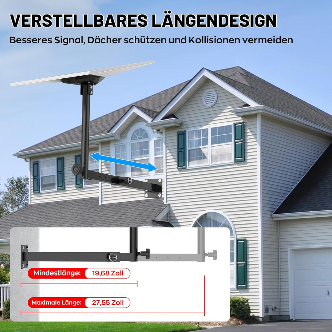 IMAYCC 360°Verstellbare Starlink Gen 3 Halterung mit Ausziehbarem-Masthalterung, Anti-RostStarlink G