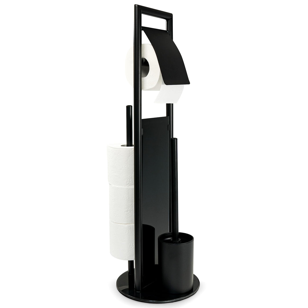 WENKO Stand WC-Garnitur Ravina mit integriertem Toilettenpapierhalter und WC-Bürstenhalter, in rostf