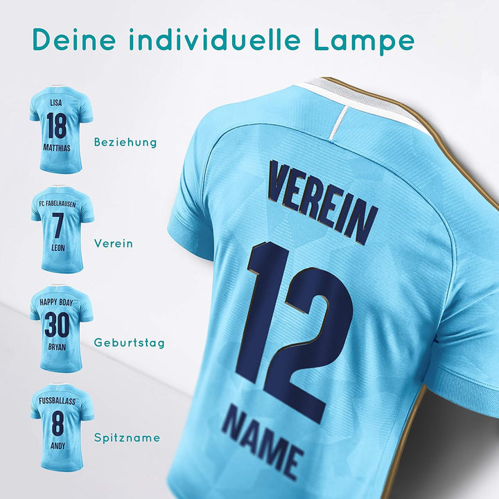Elbeffekt Trikotlampe für City Fans aus Holz - personalisierbares Geschenk - schenke Dein individuel