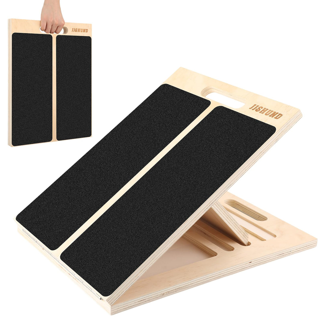 Professionelles Schrägbrett aus Holz, Tragbares Wadendehner Verstellbarer Mobility Board mit Tragegr