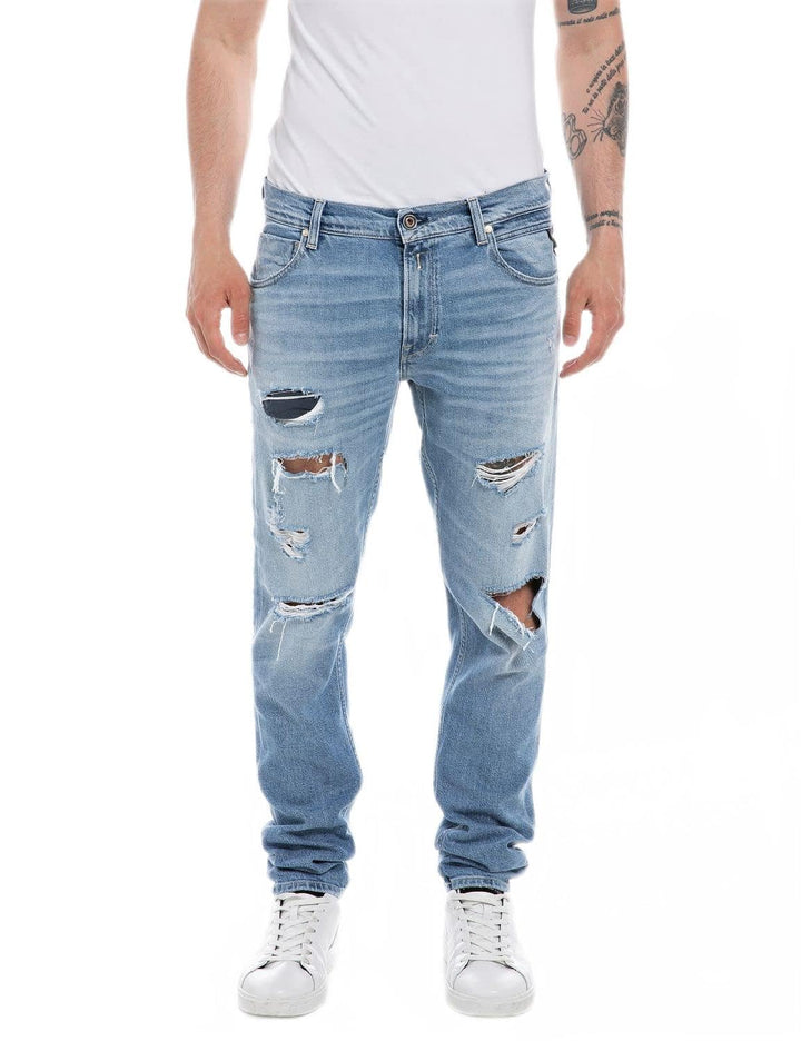 Replay Herren Jeans Mickym Slim-Fit 27W / 30L Light Blue 010-1, 27W / 30L Light Blue 010-1