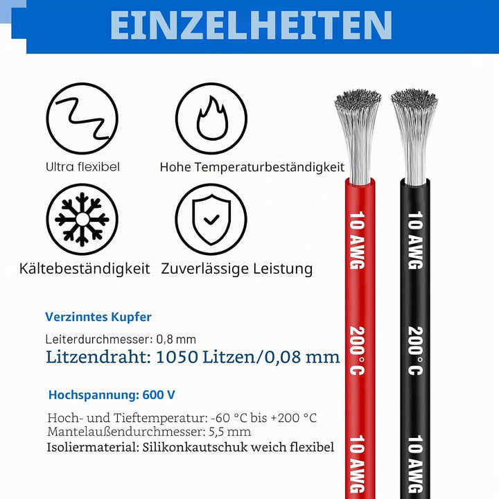 5,26 mm² Silikon Elektronik Kabe,Silikon Elektrischer Draht Kabel-HuLuWa 10 AWG Silikon Draht 5,2Met