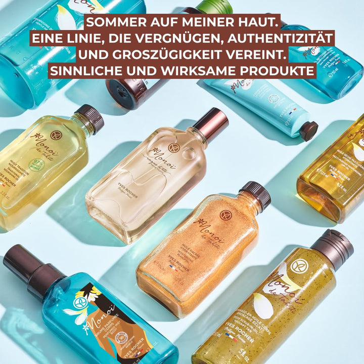 Yves Rocher Monoï Körperpeeling-Öl strahlende Bräune, Exotische Pflege für Ihre Haut, 1 x Flacon 150